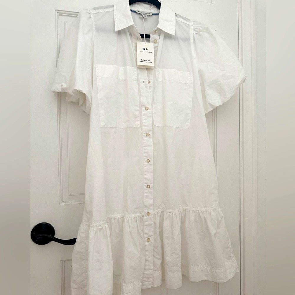 Chic White Button-Up Midi Dress